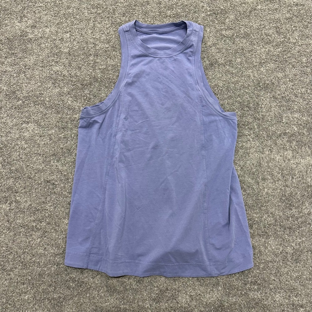 Lululemon Tank Top Womens Size 8 Purple High Neck Pima Cotton Racerback Sporty